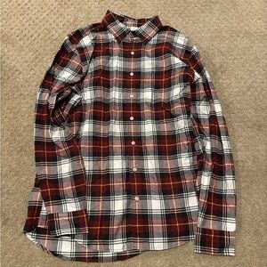 American Eagle Men’s Button Down Red Plaid Shirt